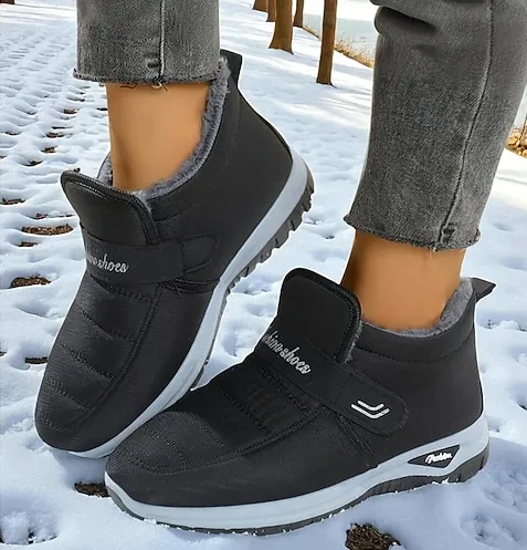 Women’s Slip-On Fleece-Lined Winter Boots – Warm, Waterproof & Anti-Slip