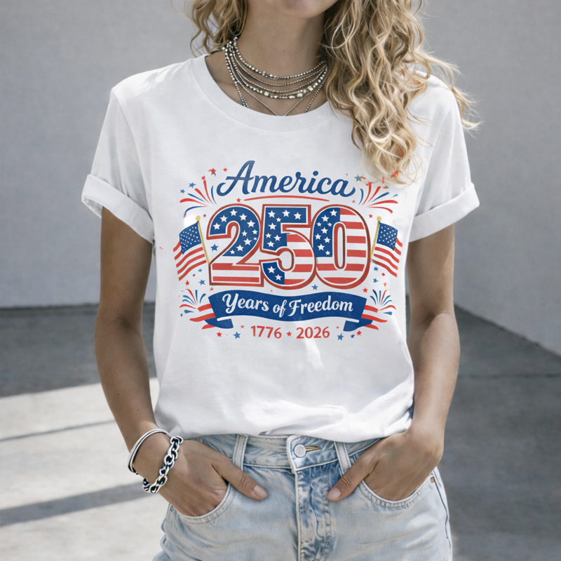 Women's 250th Anniversary Printed Casual T-Shirt