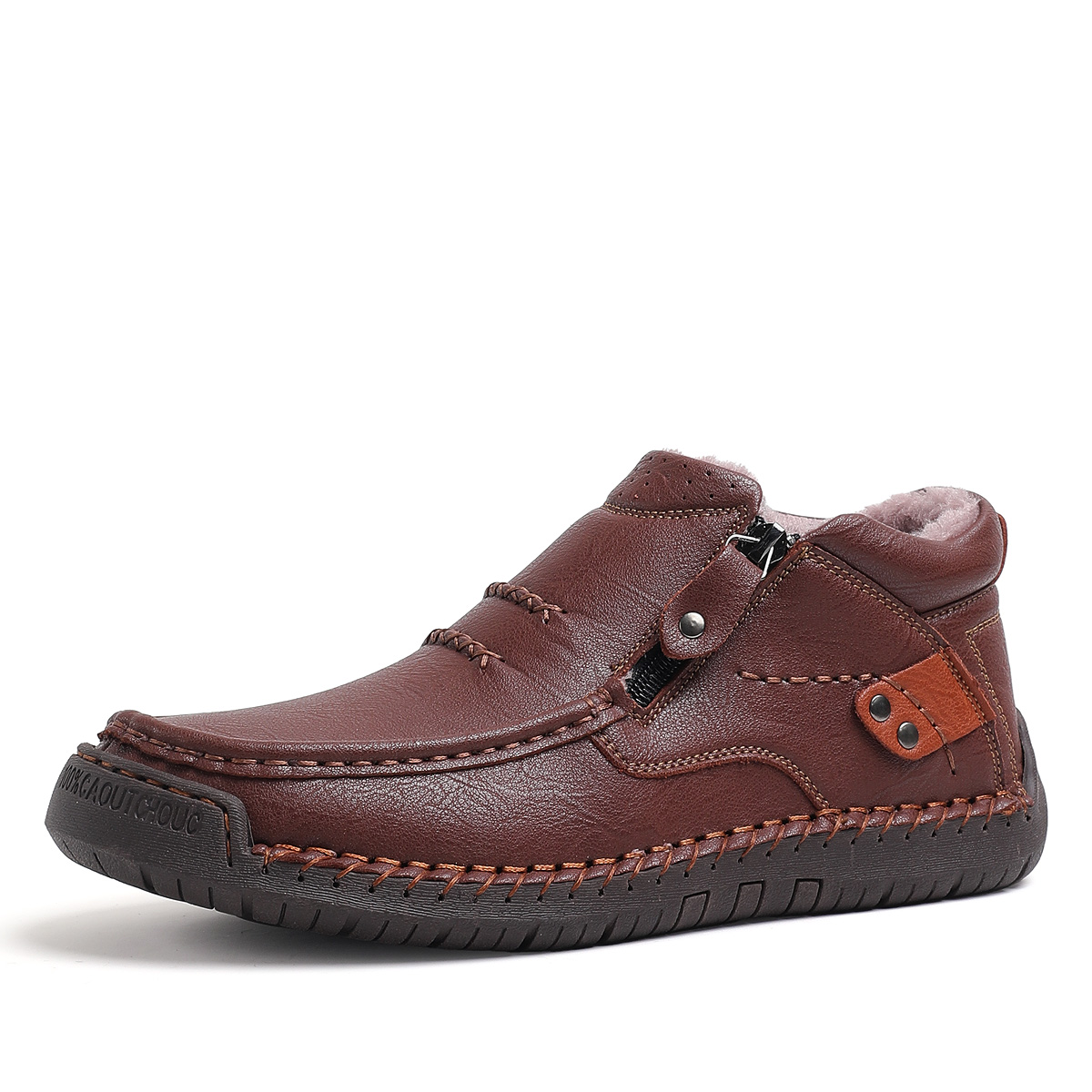 （Free shipping）⏰Limited Time Sale 70% OFF-Men’s Handmade Premium Leather Slip-On Driving Boots – Wide Toe, Arch Support, Waterproof, Pressure Relief, Non-Slip Sole&Warmth for Casual, Travel & Outdoor