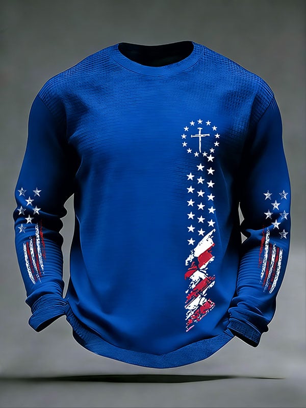 Men's casual faith waffle-knit T-shirt