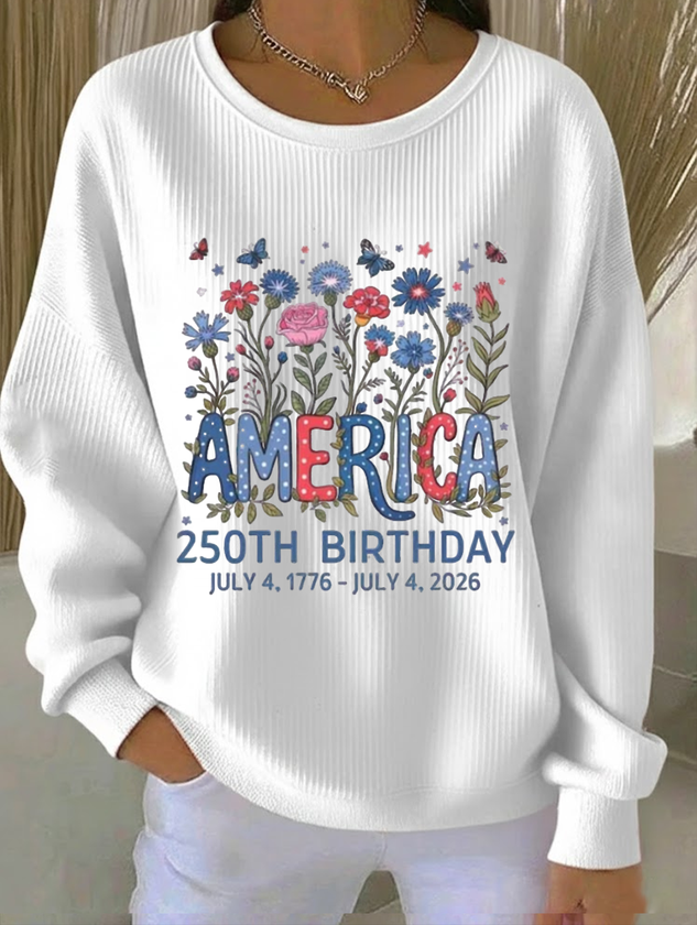 Women's USA 250th Anniversary Printed Casual Sweatshirt