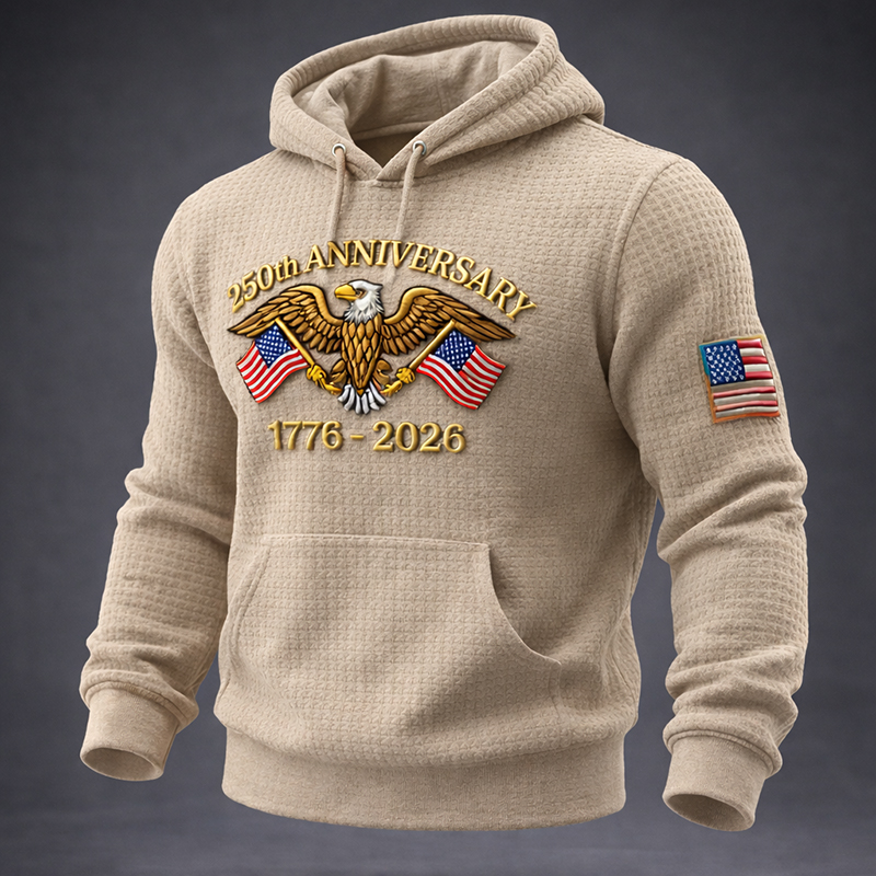 US 250th Anniversary Art Print Waffle Hoodie