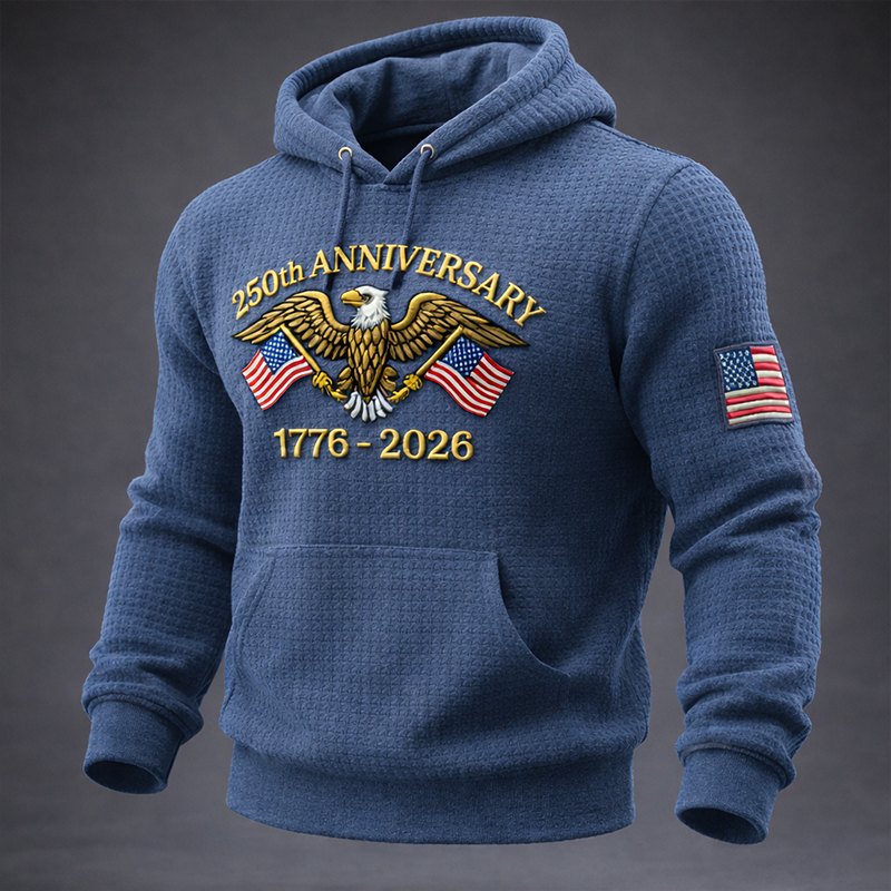 US 250th Anniversary Art Print Waffle Hoodie