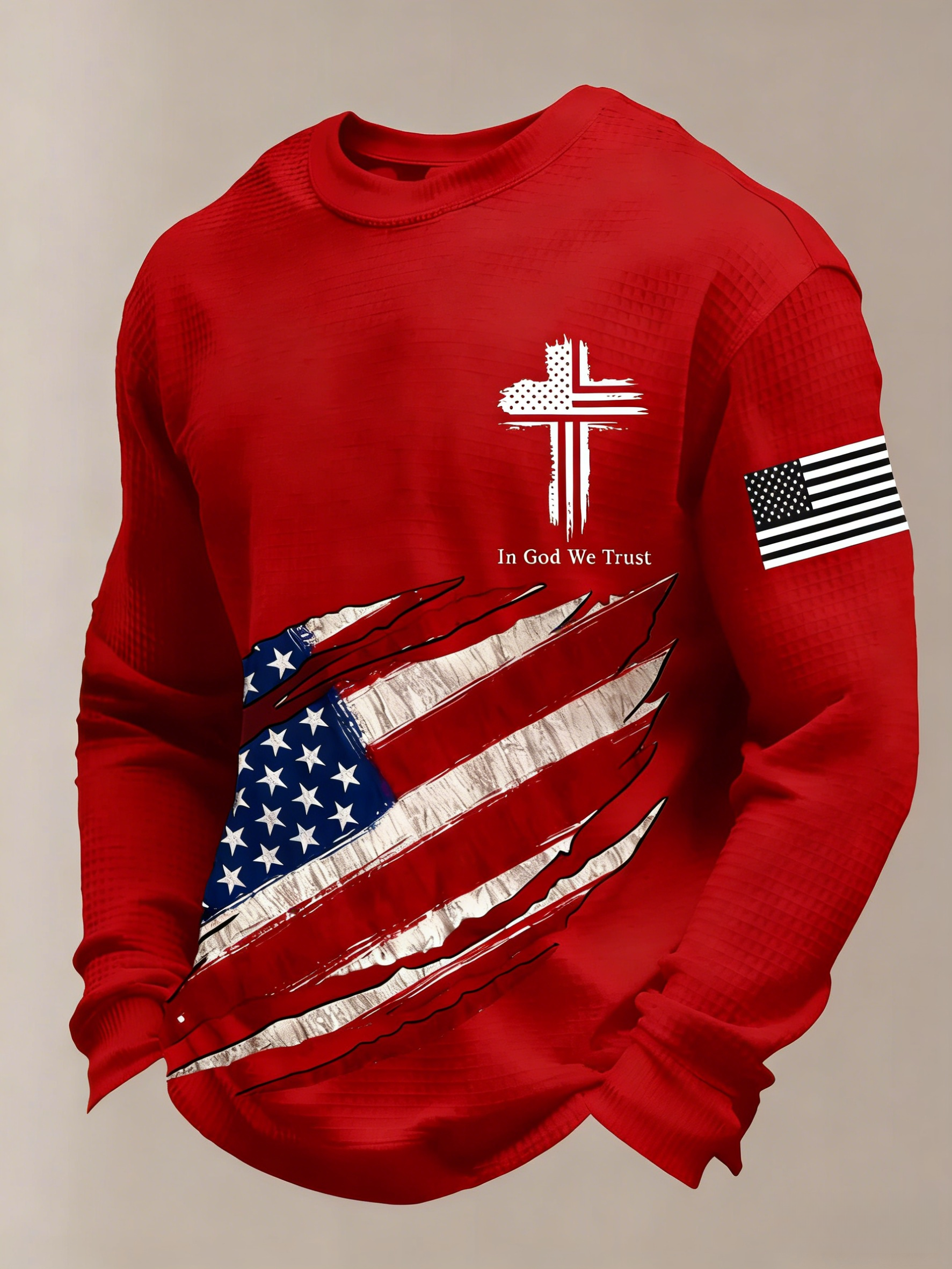 Men's Retro Faith Printed Casual Long-Sleeved Top