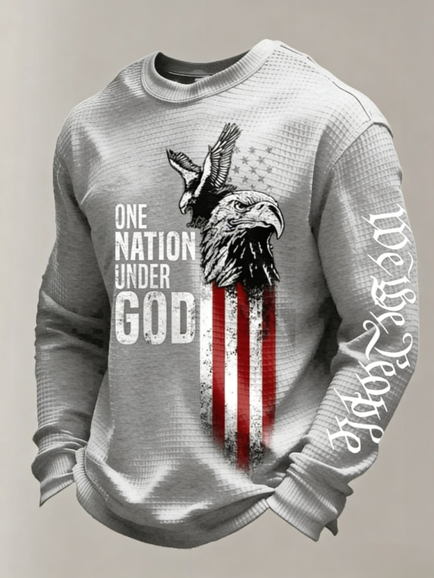 Men's Retro Faith Printed Casual Long-Sleeved Top