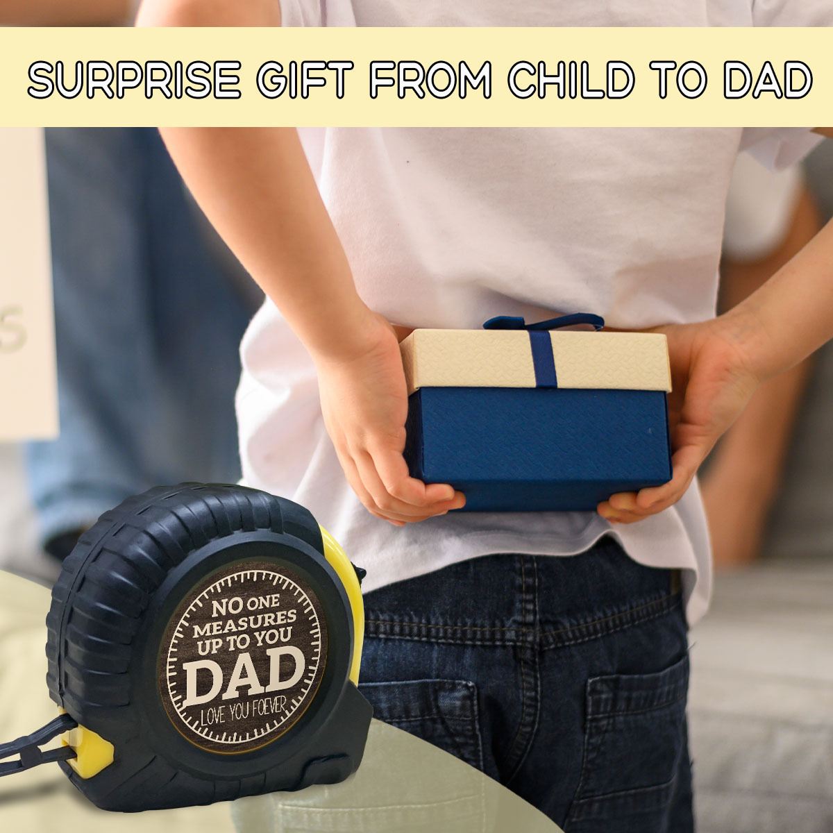 🔧 “No One Measures Up To You Dad” Tape Measure A Gift That Measures Love, Not Just Length ❤️