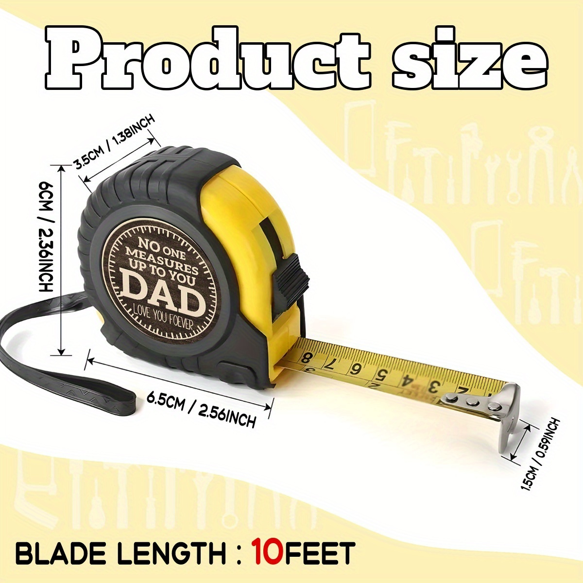 🔧 “No One Measures Up To You Dad” Tape Measure A Gift That Measures Love, Not Just Length ❤️