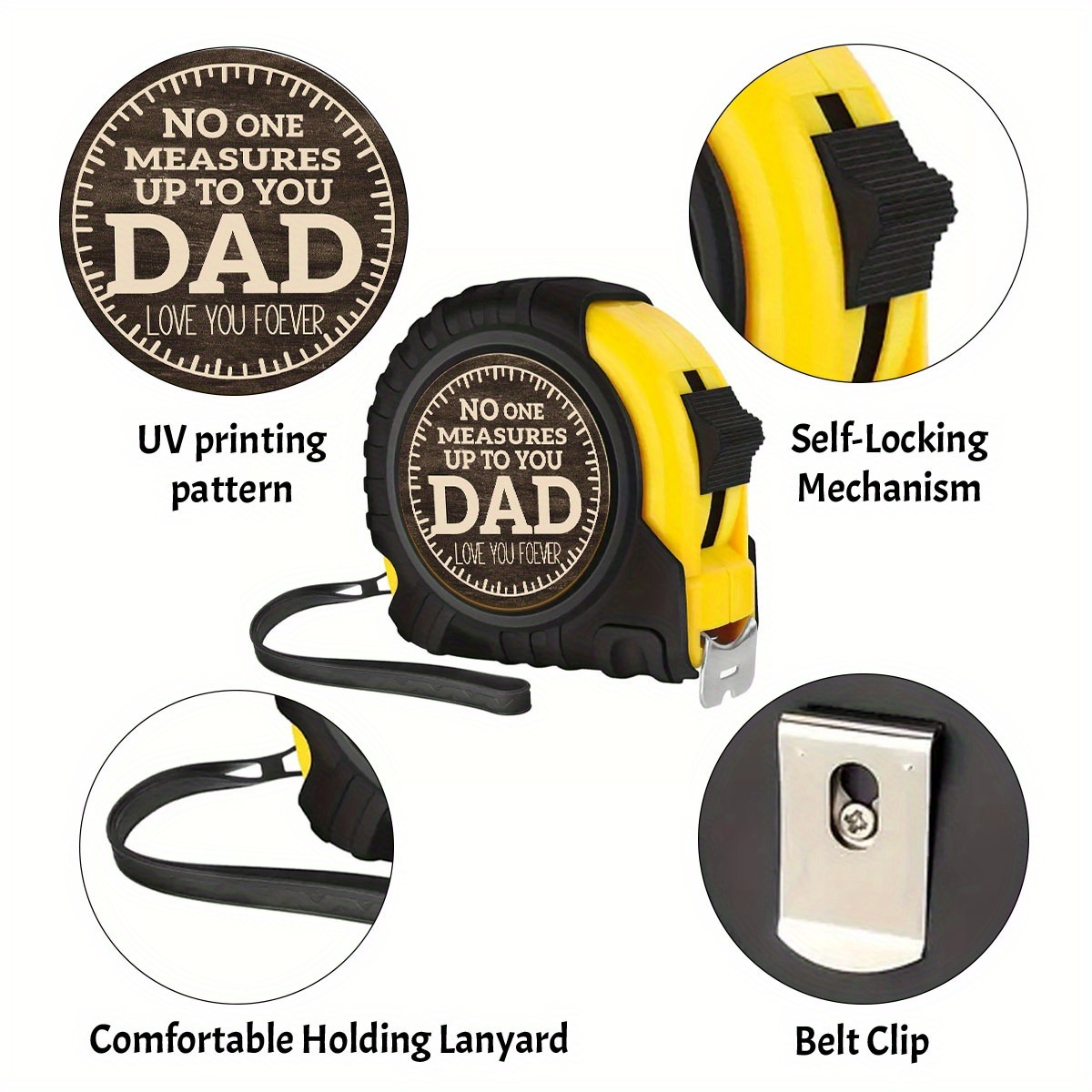 🔧 “No One Measures Up To You Dad” Tape Measure A Gift That Measures Love, Not Just Length ❤️