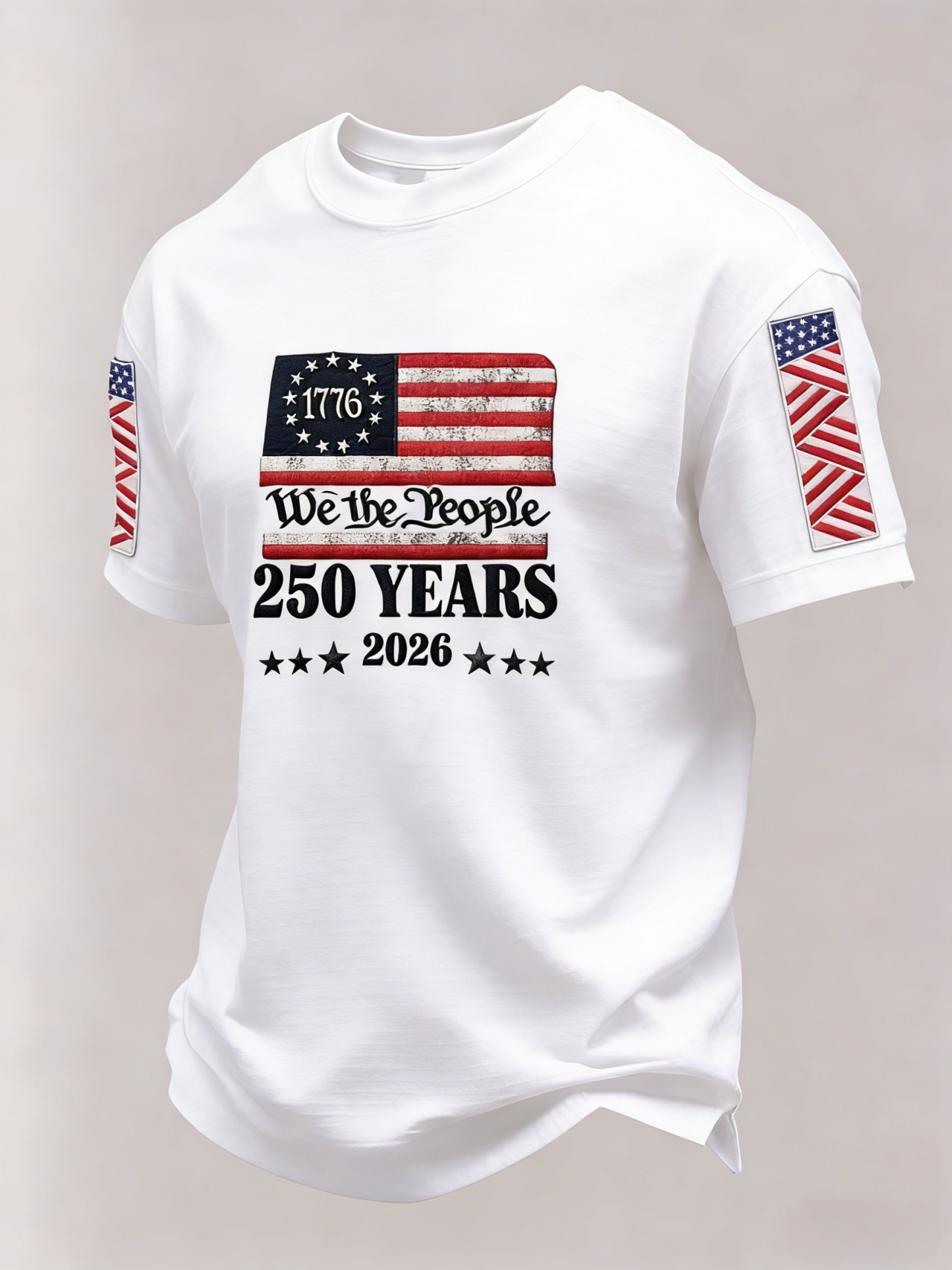 🎖️Men’s America 250th Anniversary Graphic Waffle Knit Short Sleeve Crewneck T-Shirt
