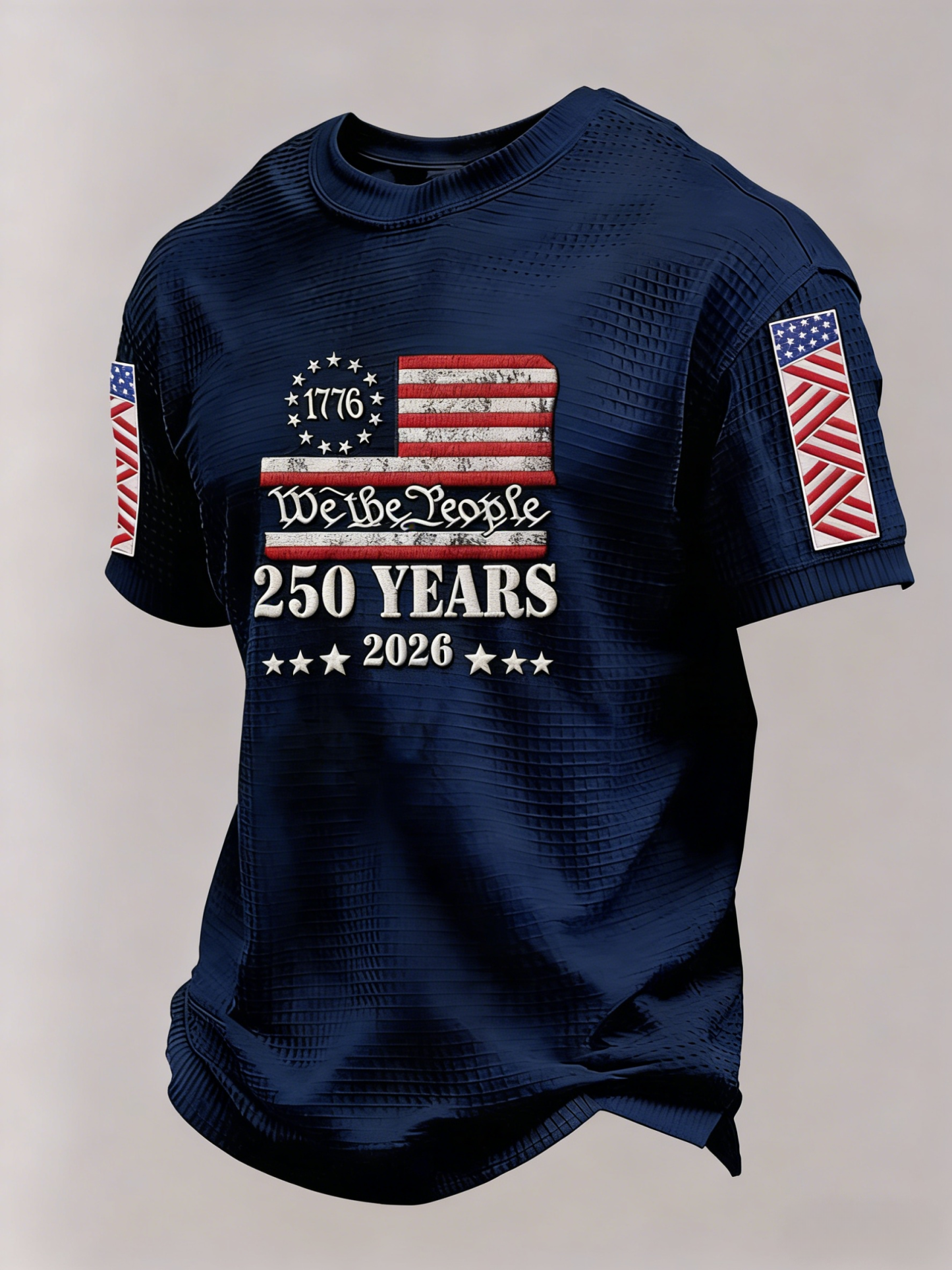 🎖️Men’s America 250th Anniversary Graphic Waffle Knit Short Sleeve Crewneck T-Shirt