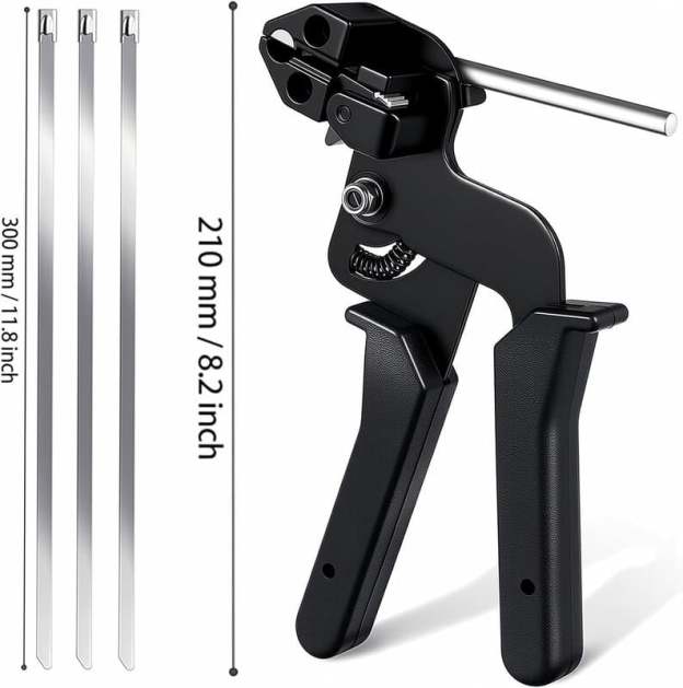🔥Stainless Steel Cable Tie Gun with Metal Zip Ties