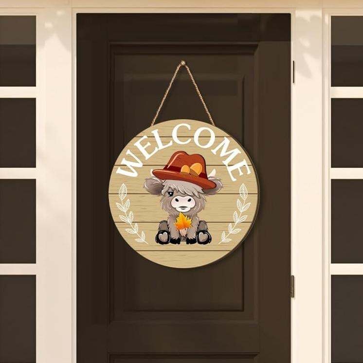 35pcs Interchangeable Welcome Sign Highland Cow Sign