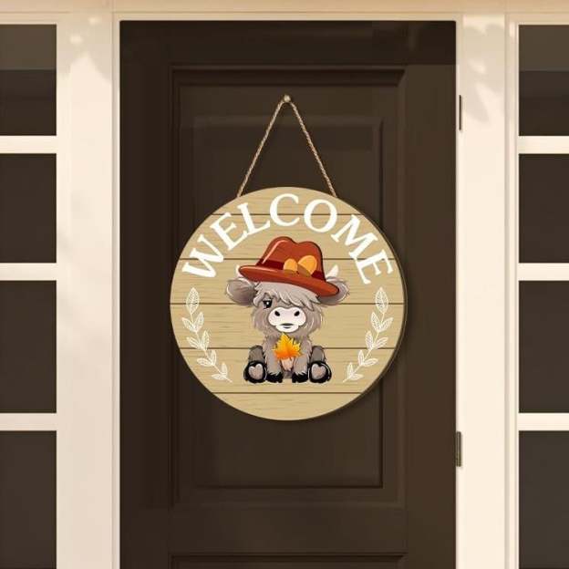 35pcs Interchangeable Welcome Sign Highland Cow Sign