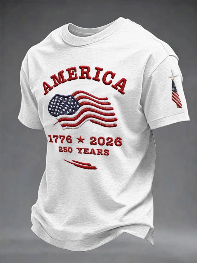 Men's Retro American 250th Anniversary Casual T-Shirt