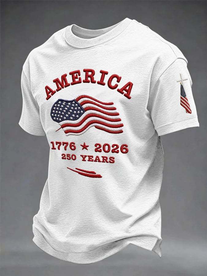 Men's Retro American 250th Anniversary Casual T-Shirt