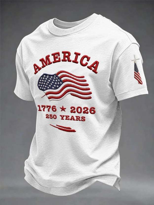 Men's Retro American 250th Anniversary Casual T-Shirt