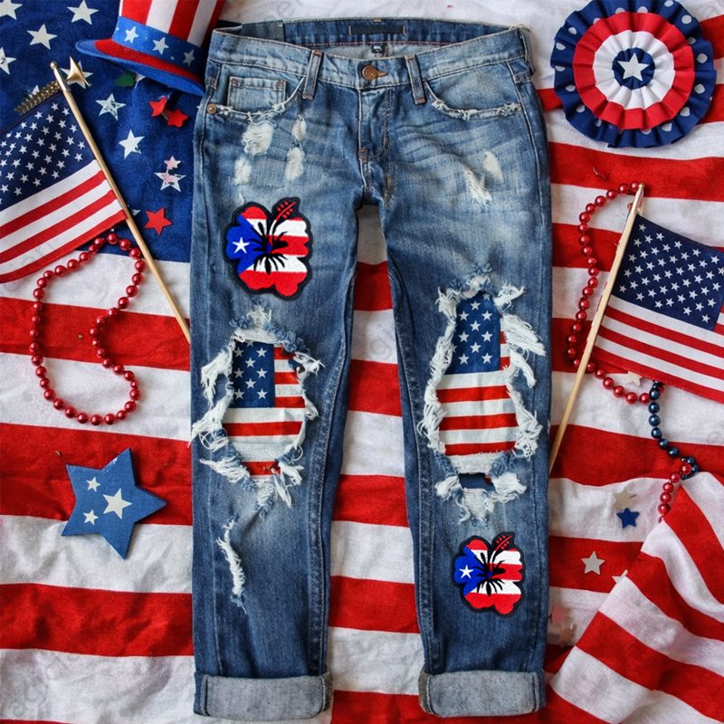 Women's US 250th Anniversary Print Casual Jeans