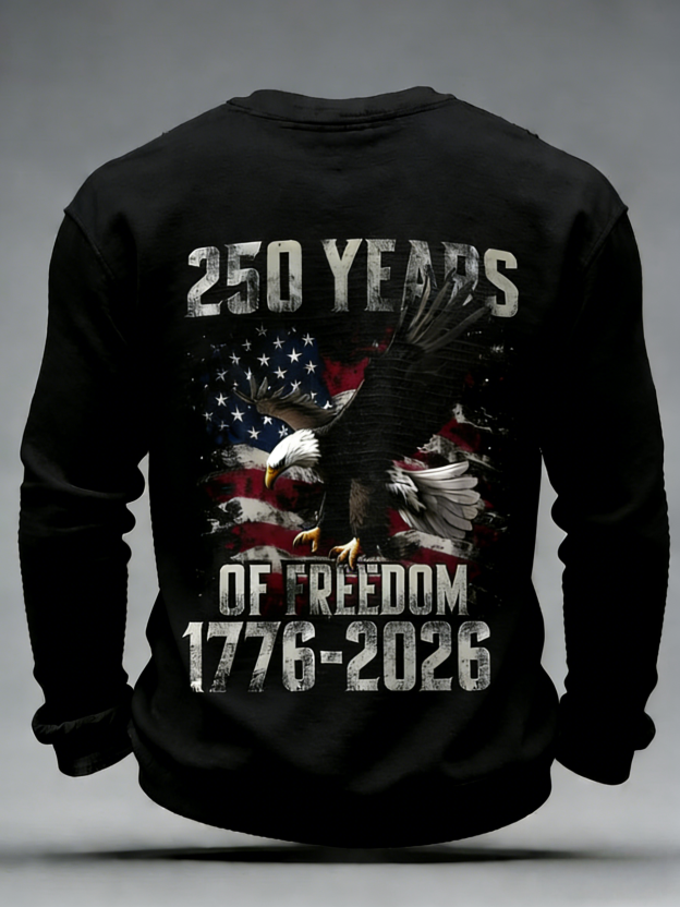Men'S Casual T-Shirt With American 250th Anniversary Print