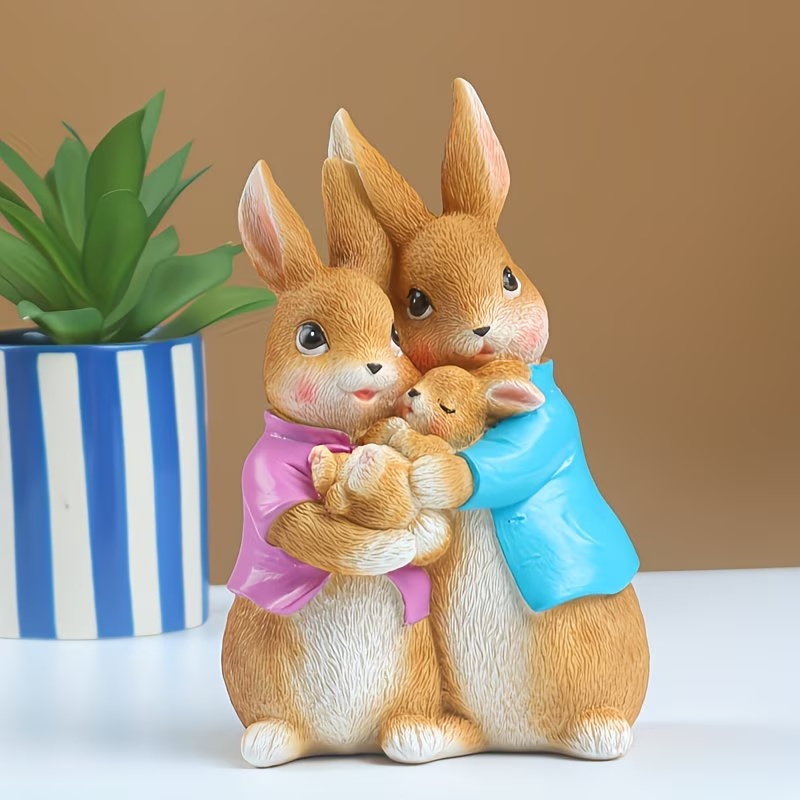 🔥LAST DAY 49% OFF-🐰 Adorable Bunny Family Easter Figurine Set