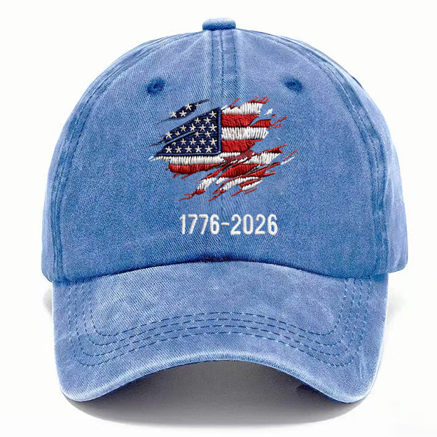 🇺🇸 1776–2026 Patriotic Vintage Washed Cap