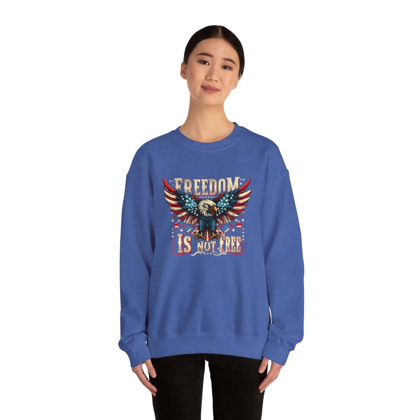 Sweatshirt — 'Freedom Is Not Free' American Eagle Patriotic Crewneck