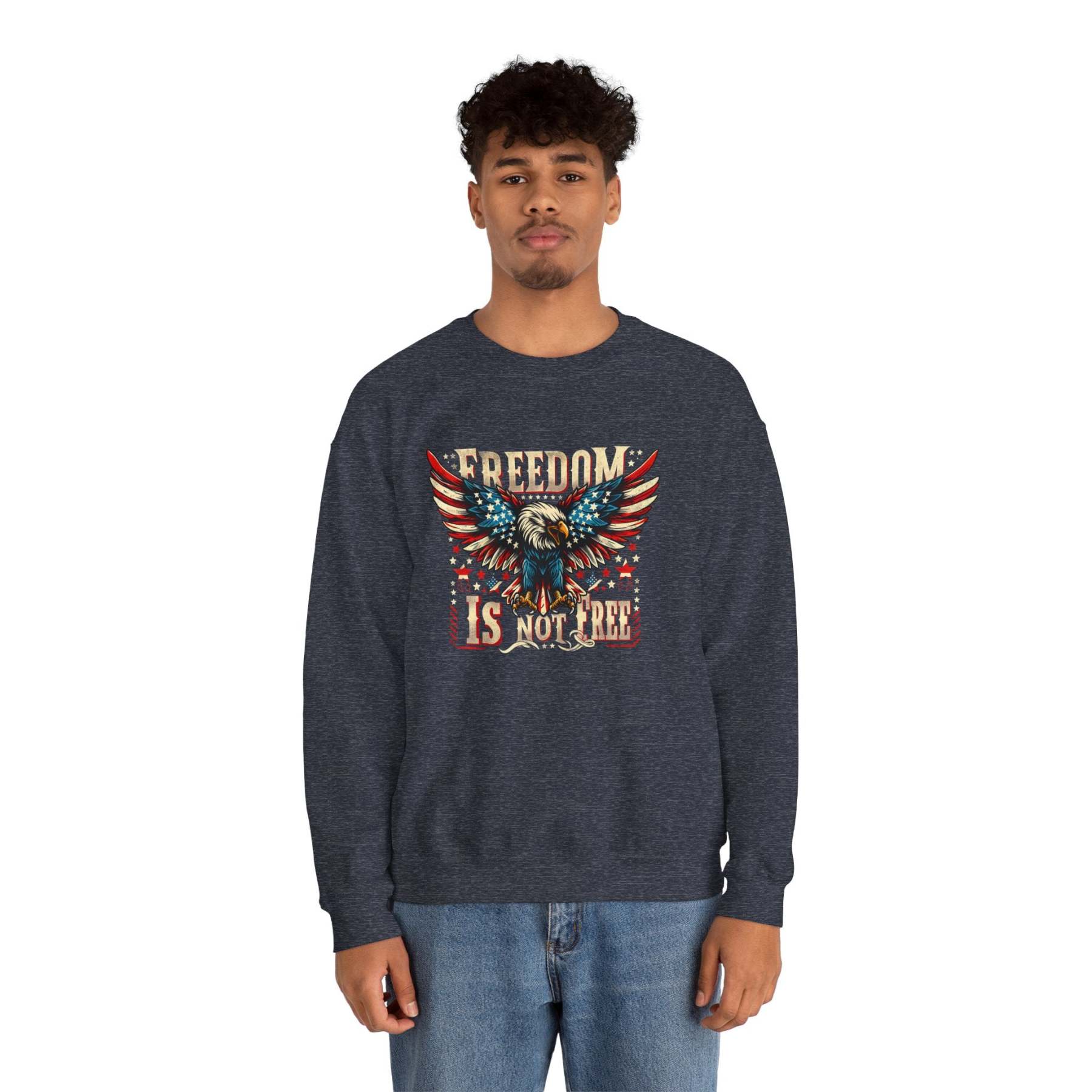 Sweatshirt — 'Freedom Is Not Free' American Eagle Patriotic Crewneck