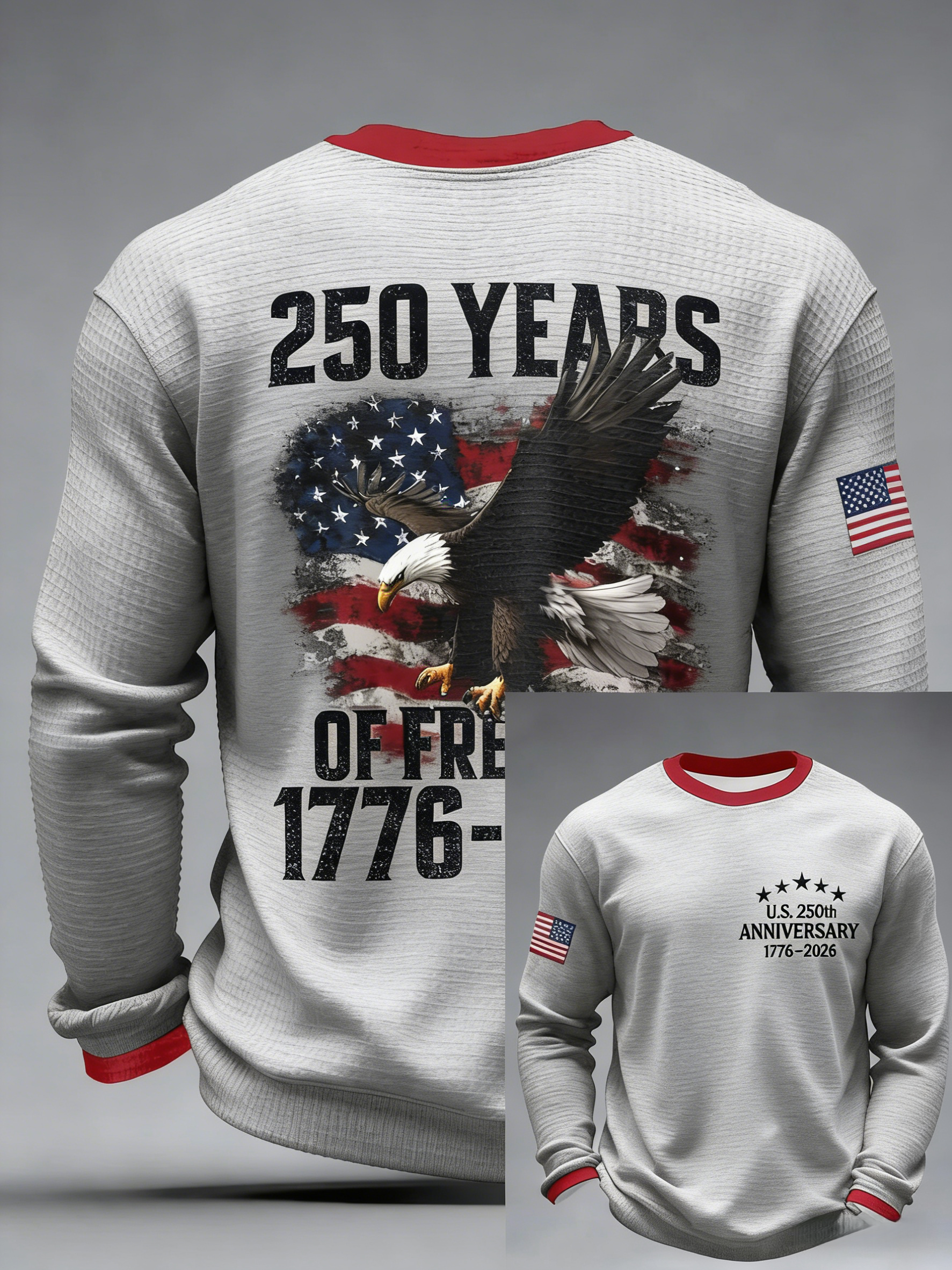 Men'S Casual T-Shirt With American 250th Anniversary Print