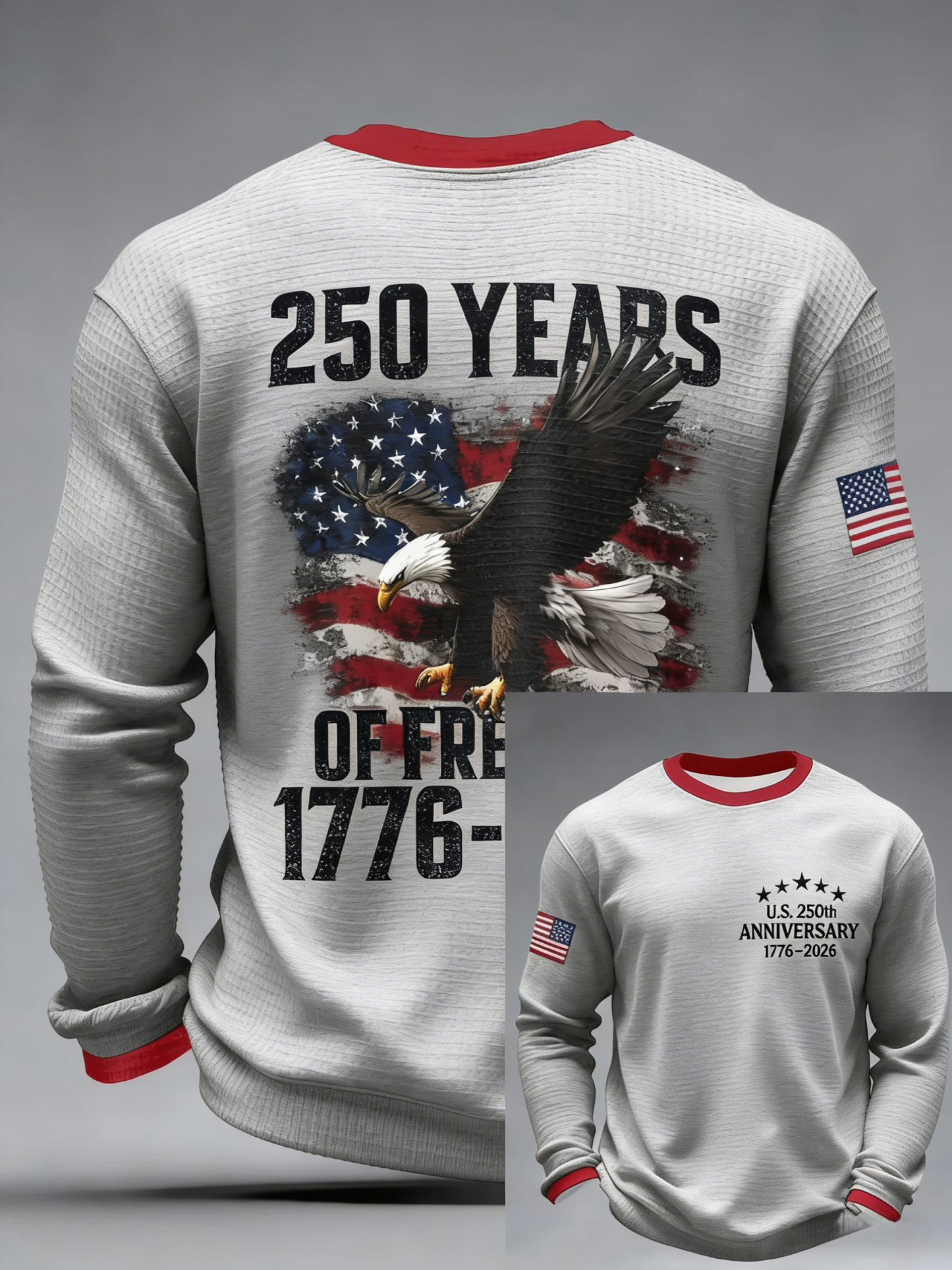 Men'S Casual T-Shirt With American 250th Anniversary Print
