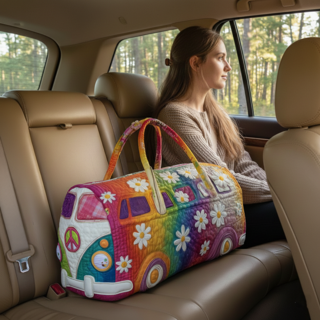 Hippie Van Quilted Duffle Bag