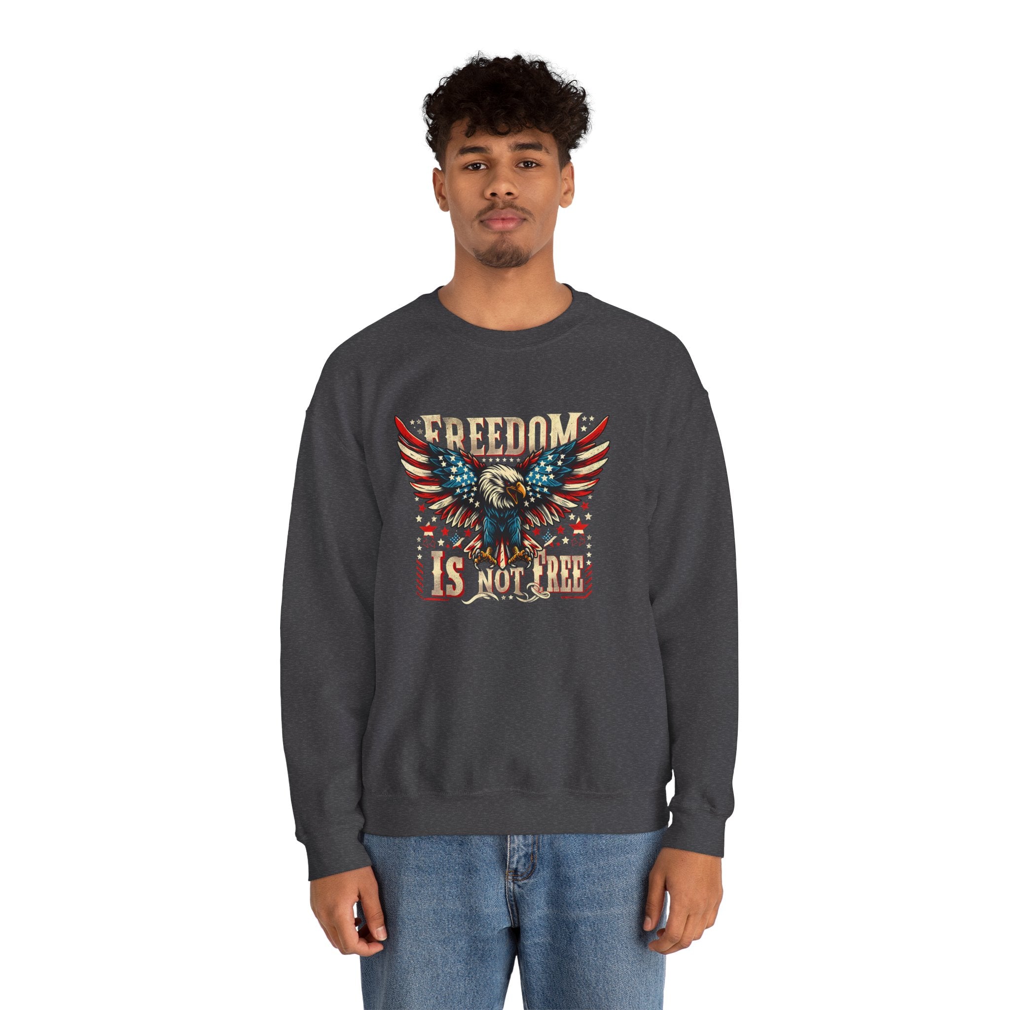 Sweatshirt — 'Freedom Is Not Free' American Eagle Patriotic Crewneck