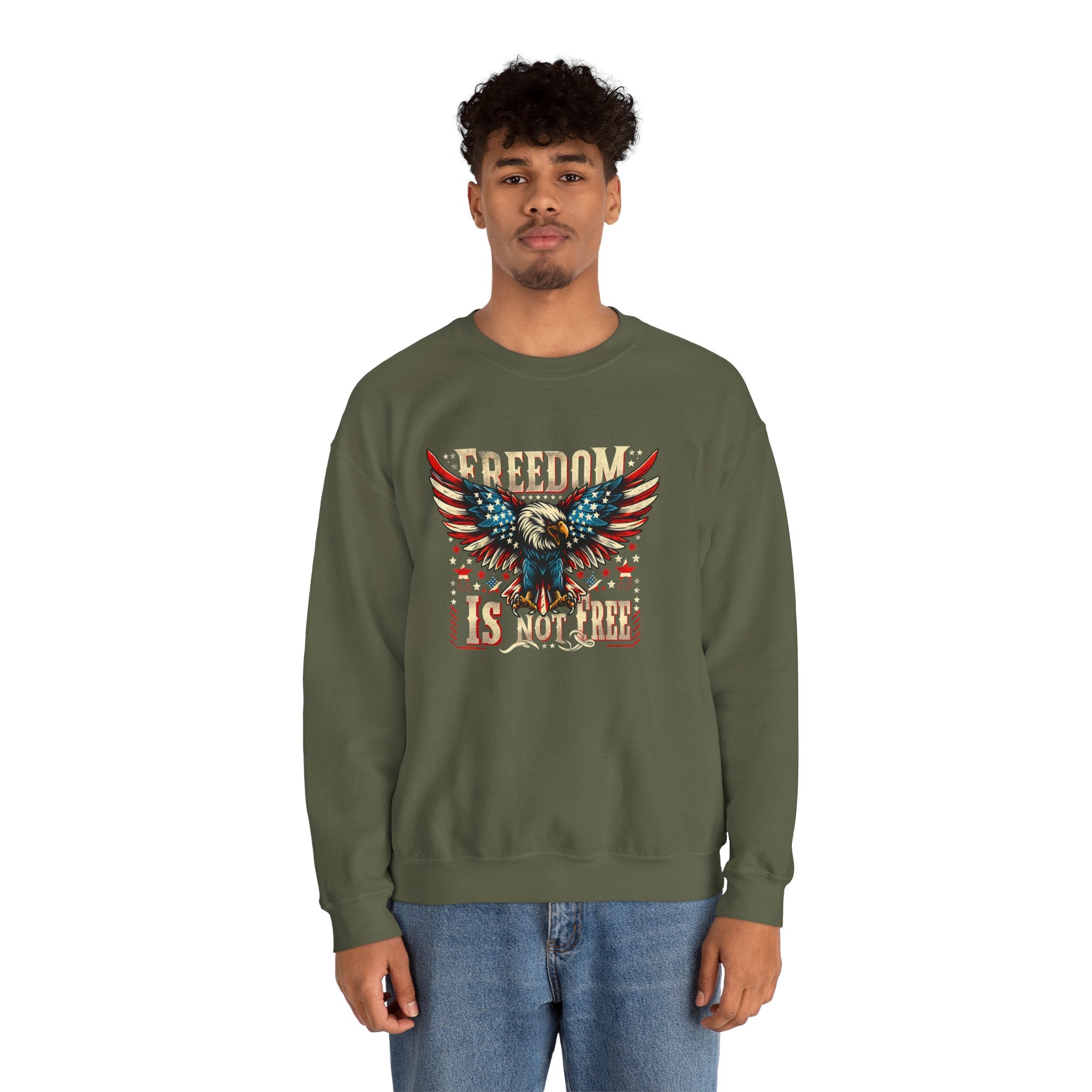 Sweatshirt — 'Freedom Is Not Free' American Eagle Patriotic Crewneck