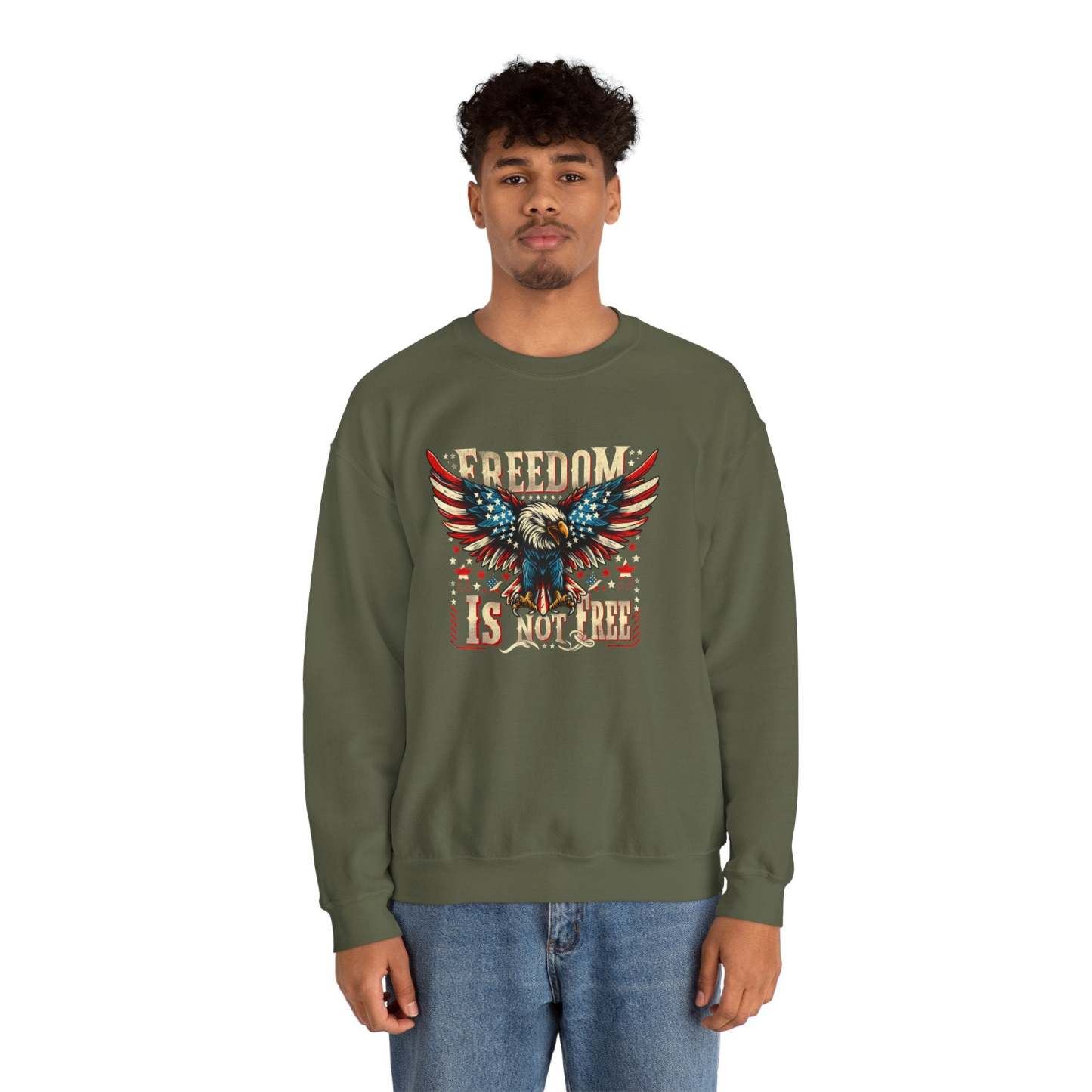 Sweatshirt — 'Freedom Is Not Free' American Eagle Patriotic Crewneck