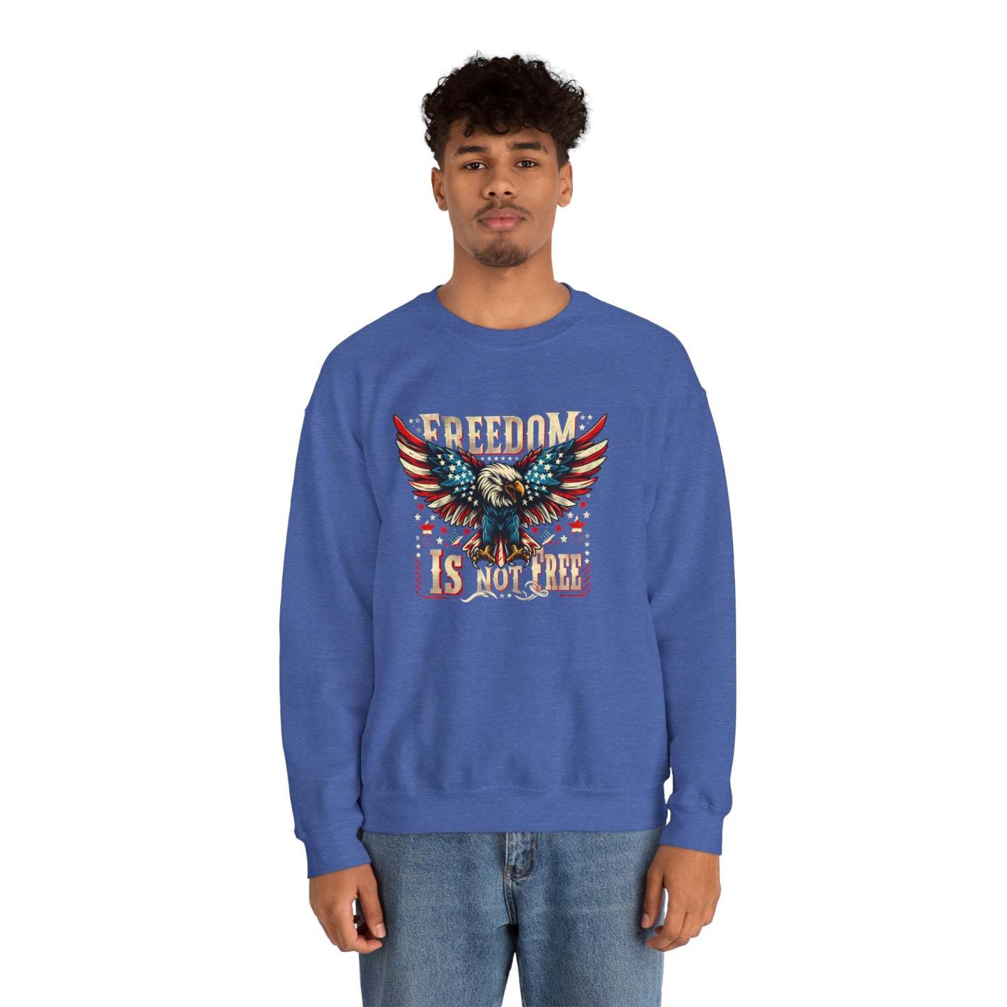 Sweatshirt — 'Freedom Is Not Free' American Eagle Patriotic Crewneck