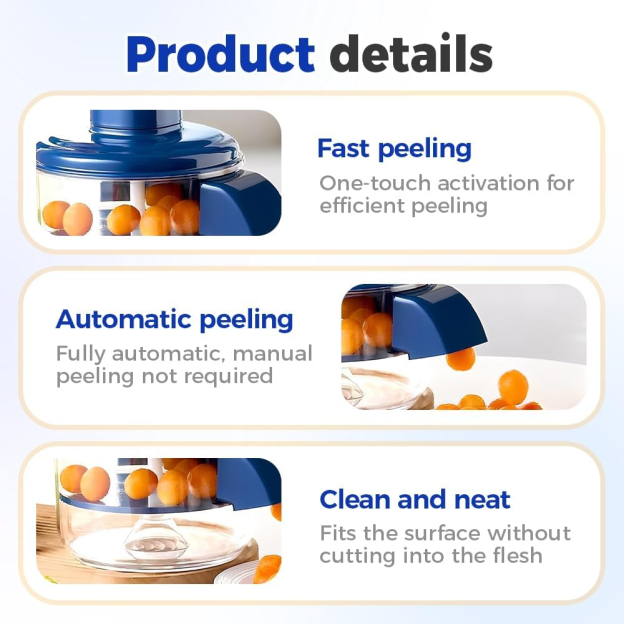 Electric Grape Peeling Machine, 2025 New Automatic Small Fruit Garlic Peeler Machine, Portable USB Charging Rechargeable Fruit Peeling Machine, Plum Tomato Cherry Garlics Skin Remover Tool