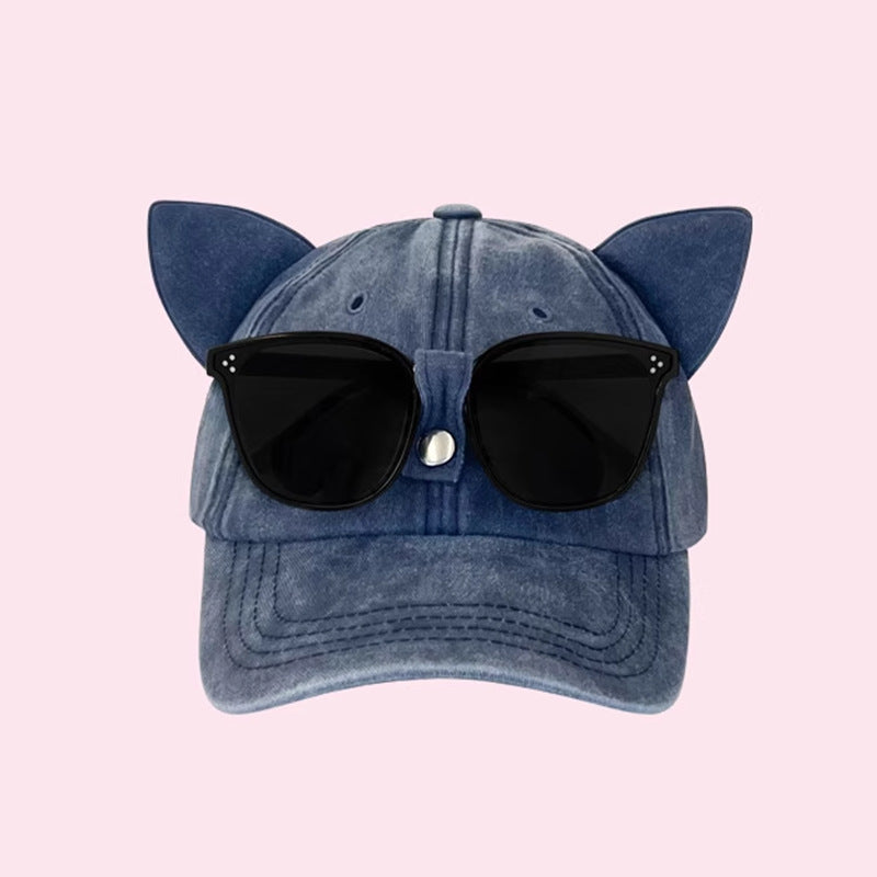 Cute Cat Ear Pilot Cap - Street Style Baseball Hat Additional Image 2