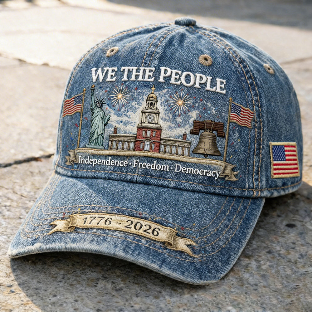 We The People 1776–2026 Embroidered Patriotic Baseball Cap
