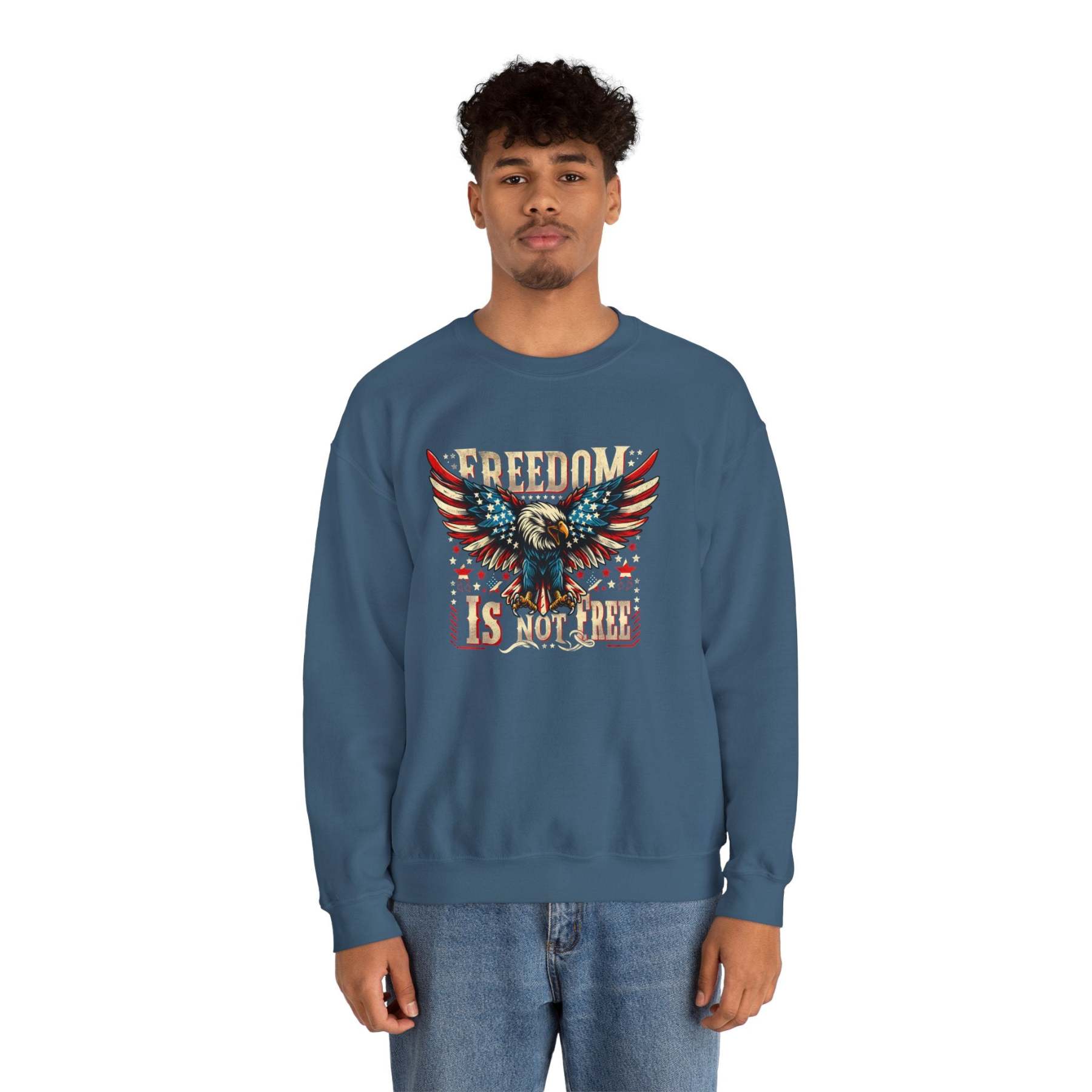 Sweatshirt — 'Freedom Is Not Free' American Eagle Patriotic Crewneck
