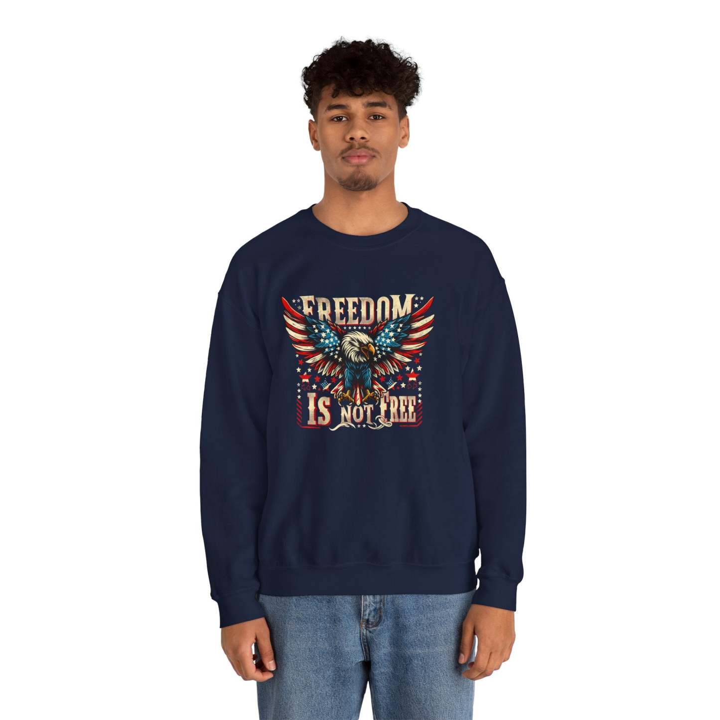 Sweatshirt — 'Freedom Is Not Free' American Eagle Patriotic Crewneck