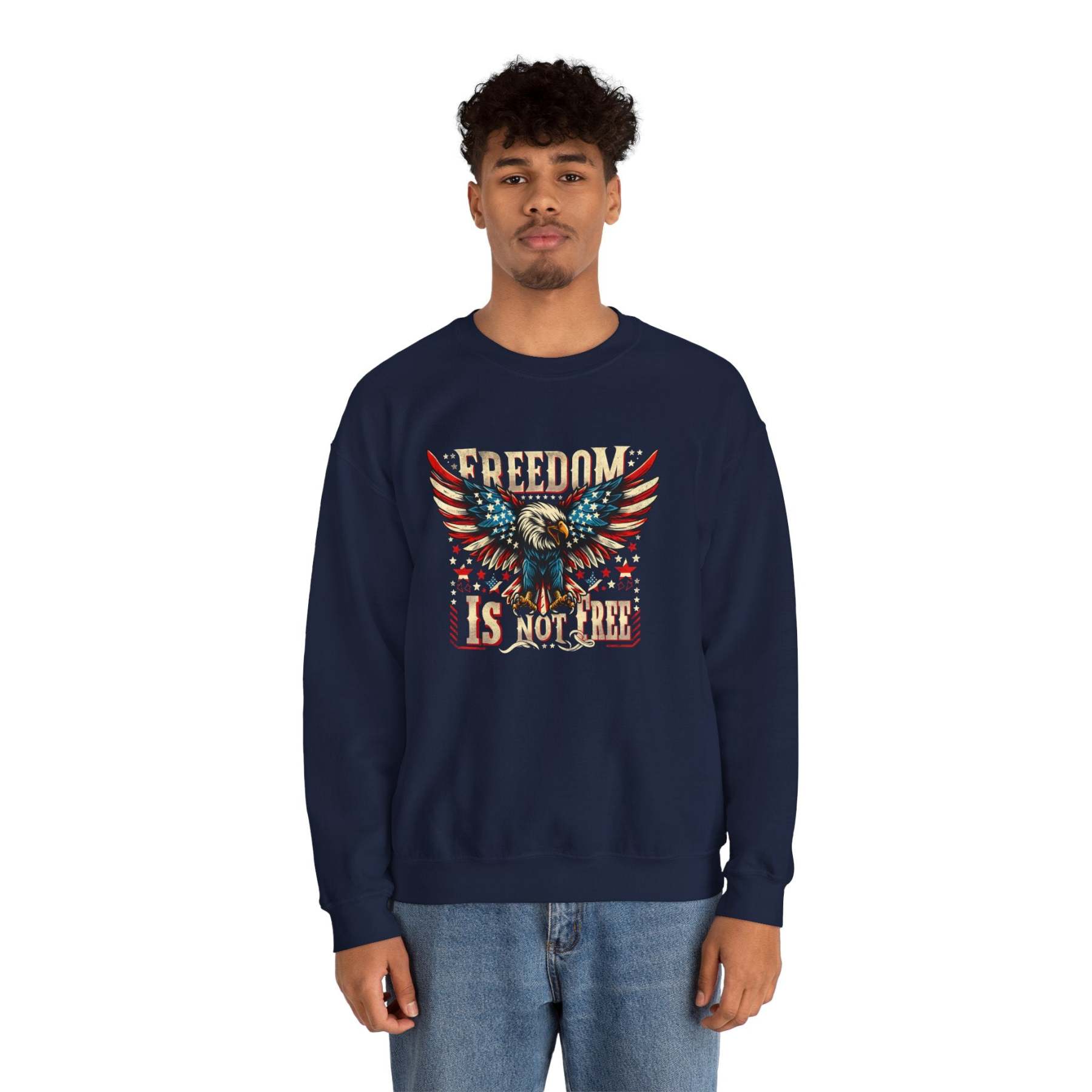 Sweatshirt — 'Freedom Is Not Free' American Eagle Patriotic Crewneck