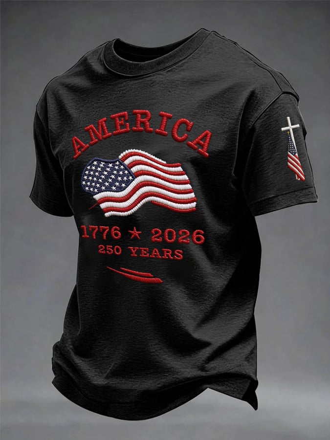 Men's Retro American 250th Anniversary Casual T-Shirt
