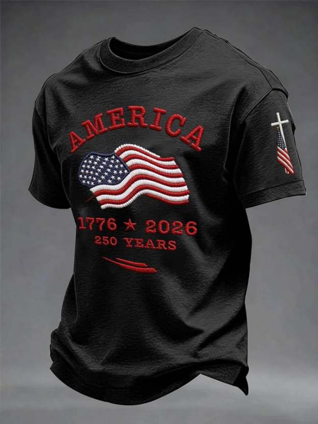 Men's Retro American 250th Anniversary Casual T-Shirt