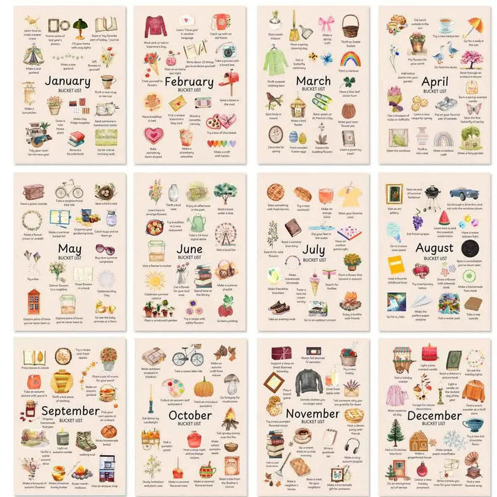 ✨2026 Bucket List Spiral Calendar: Slow Down & Savor the Seasons📅