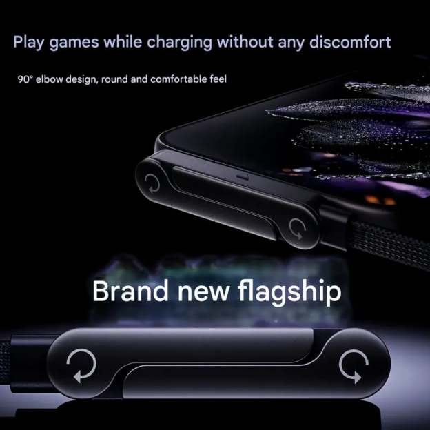 📱240W Braided Fast Charge Cable With Built-in Phone Stand