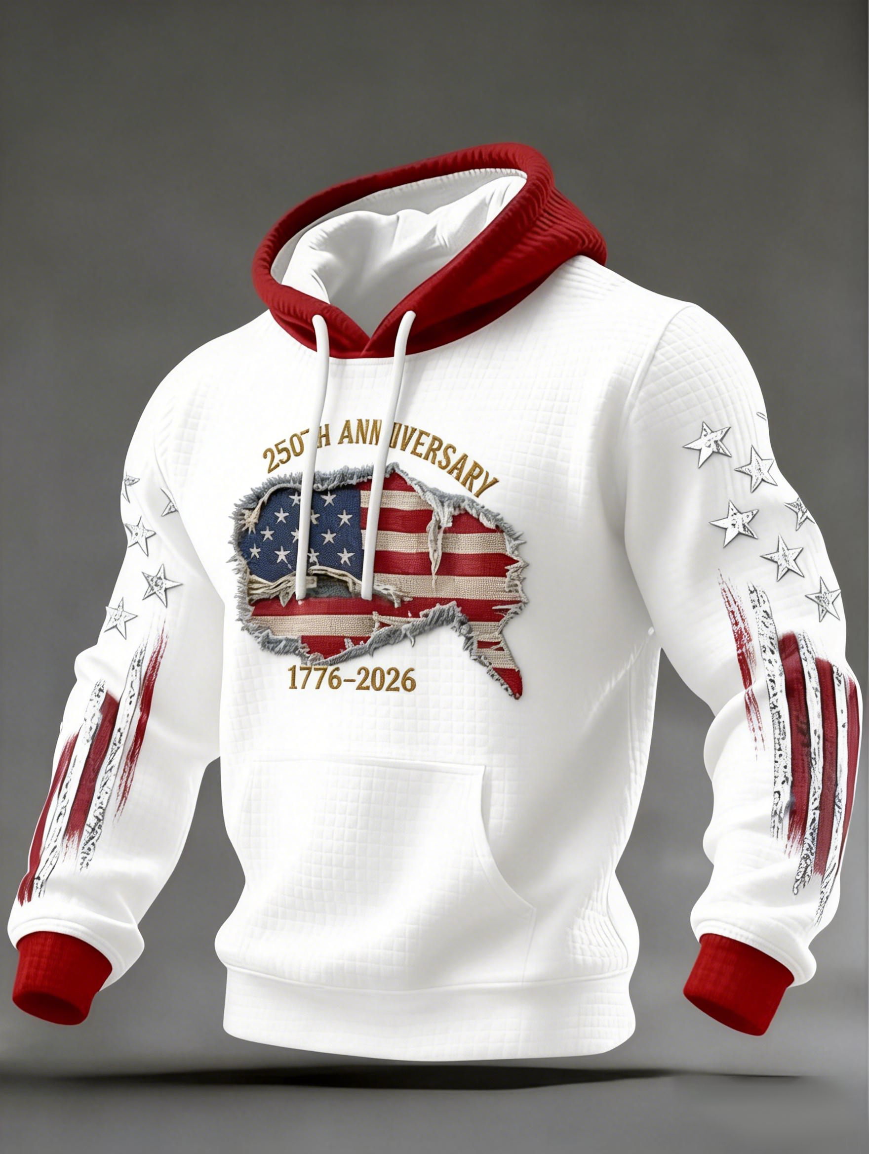 Men’s 250th Anniversary Patriotic Hoodie – USA Flag Graphic Pullover (1776–2026)