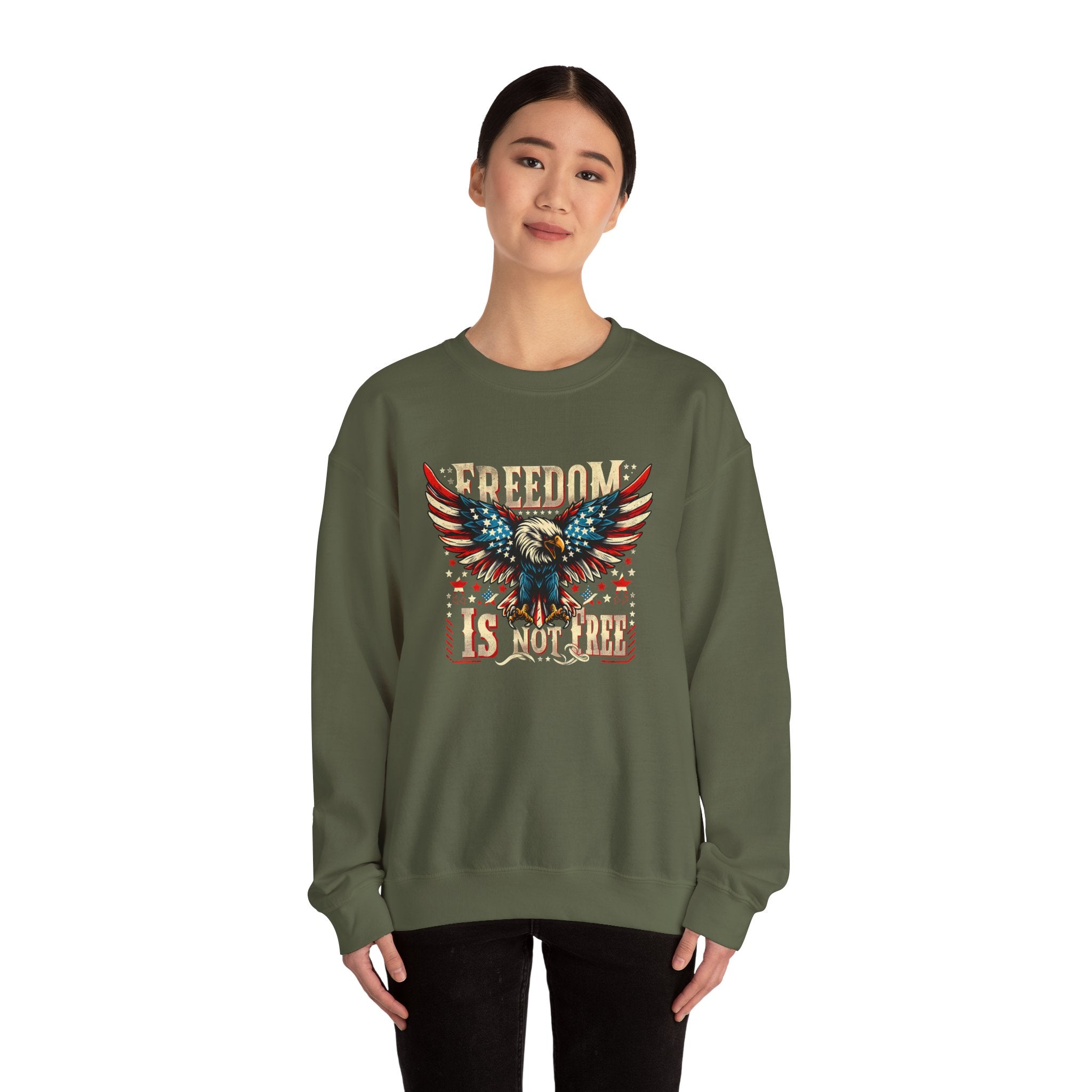 Sweatshirt — 'Freedom Is Not Free' American Eagle Patriotic Crewneck