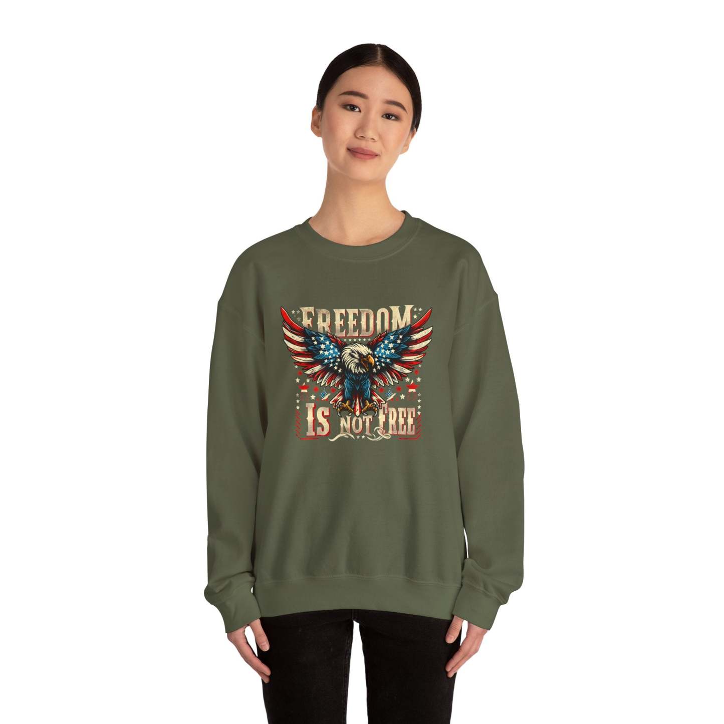 Sweatshirt — 'Freedom Is Not Free' American Eagle Patriotic Crewneck