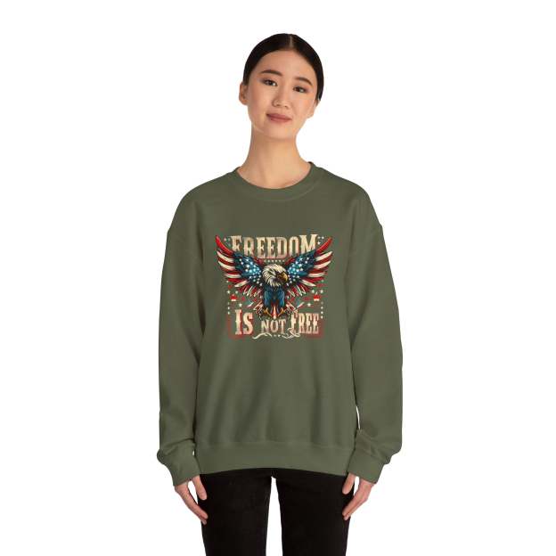 Sweatshirt — 'Freedom Is Not Free' American Eagle Patriotic Crewneck