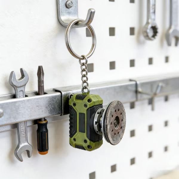 🛠️ 2-in-1 Mini Mitre Saw Keychain: Portable Cutting Tool + Collector's Item for Tool Enthusiasts