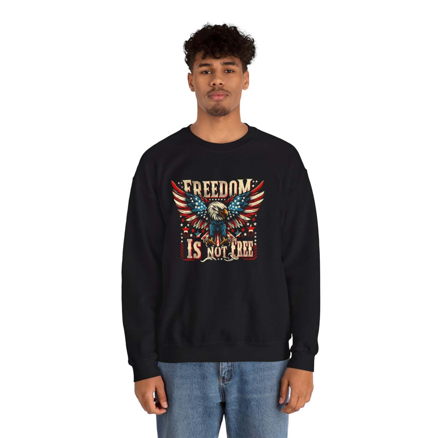 Sweatshirt — 'Freedom Is Not Free' American Eagle Patriotic Crewneck