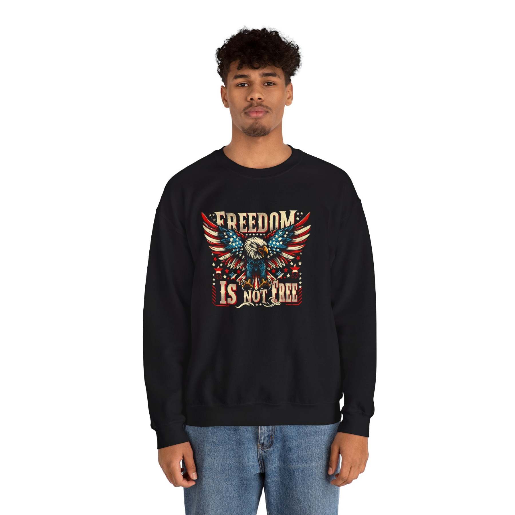 Sweatshirt — 'Freedom Is Not Free' American Eagle Patriotic Crewneck
